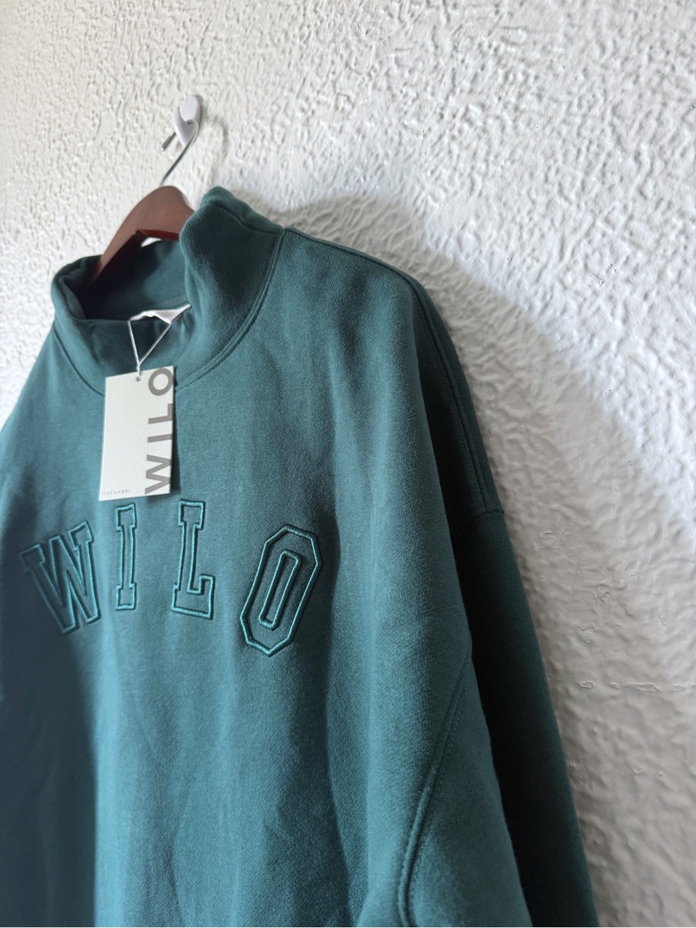 Wilo The Label Mock Neck Pullover Sweater - Teal Green - NWT - Picture 2 of 4